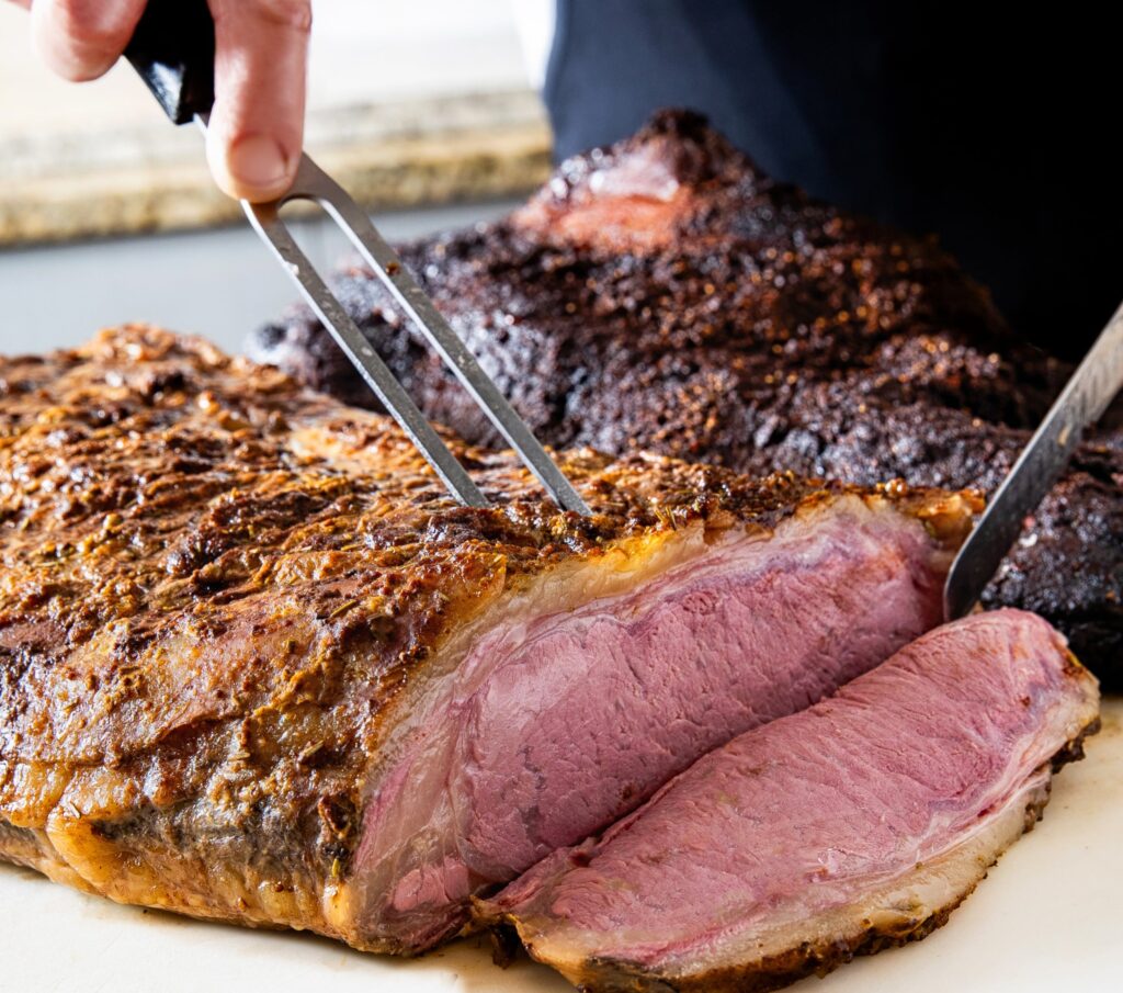 Beef being cut Mayfield Dinner